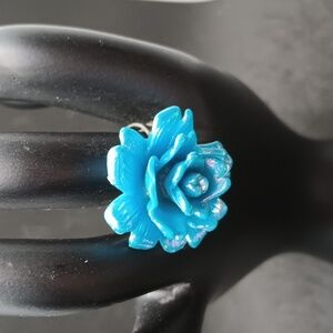 Hand Crafted Azure Floral Ring